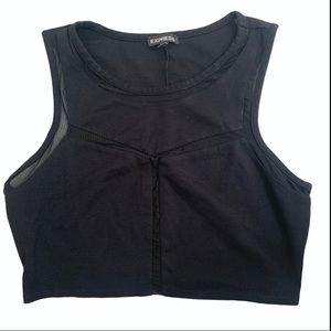 Express black sleeveless crop top size medium